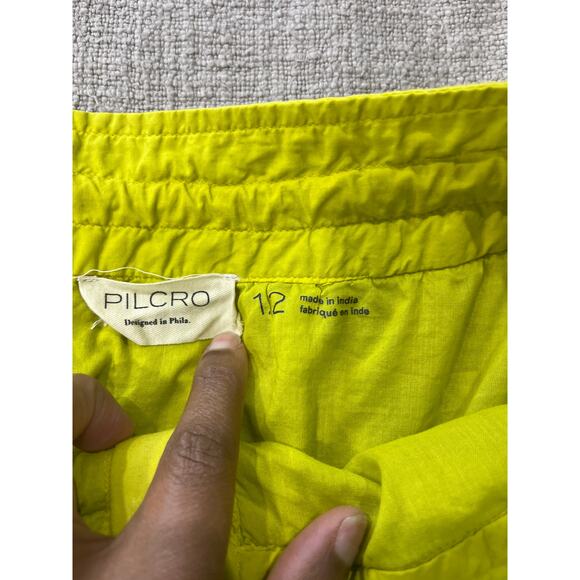 Anthropologie Pilcro Parachute Mini Bubble Skirt in Chartreuse Sz 12 - Picture 9 of 11